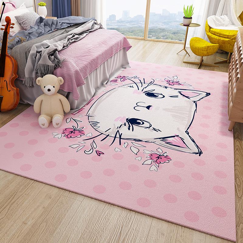 Entrance Door Mat Cute Pink Cartoon Floor Rug For Bedroom Bedside Room Mat Girl Bedroom Decoration Room Decor Kids Carpet Rugs