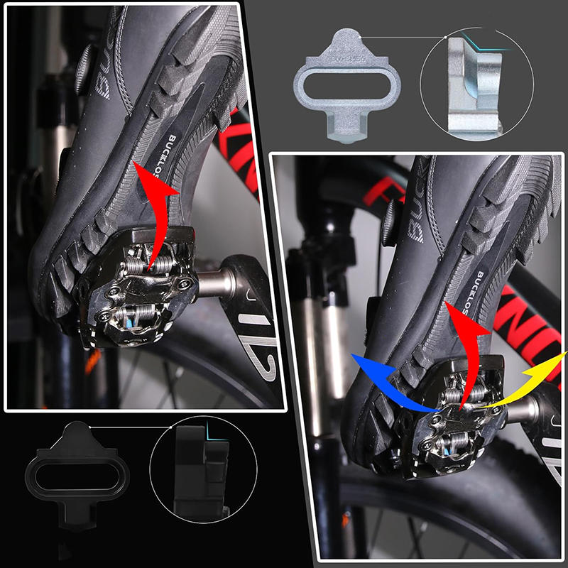 Bicycle Shoes Cleat Set Compatible with SPD Look System Mountain Road Bike Pedal Cleats Replacement Parts for Cycling Shoes