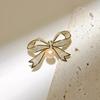 Temperament Elegant Bow Brooch High-End Women'S Luxury Atmosphere Pearl Corsage Niche Design Sense Pin With Jewelry