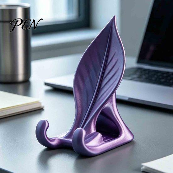 Настольное украшение в форме листа, подставка для телефона в форме листа, 3D-печатный держатель для мобильного телефона с двойной поддержкой-крючком для рабочего стола, креативная подставка для видео без рук, художественная