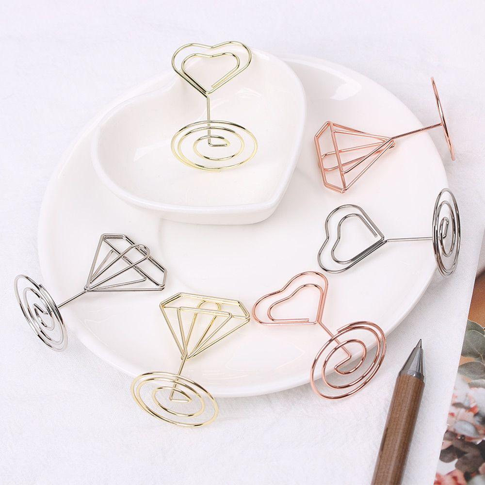 Heart Shape Wedding Supplies Paper Clamp Clamps Stand Table Numbers Holder Photos Clips Place Card
