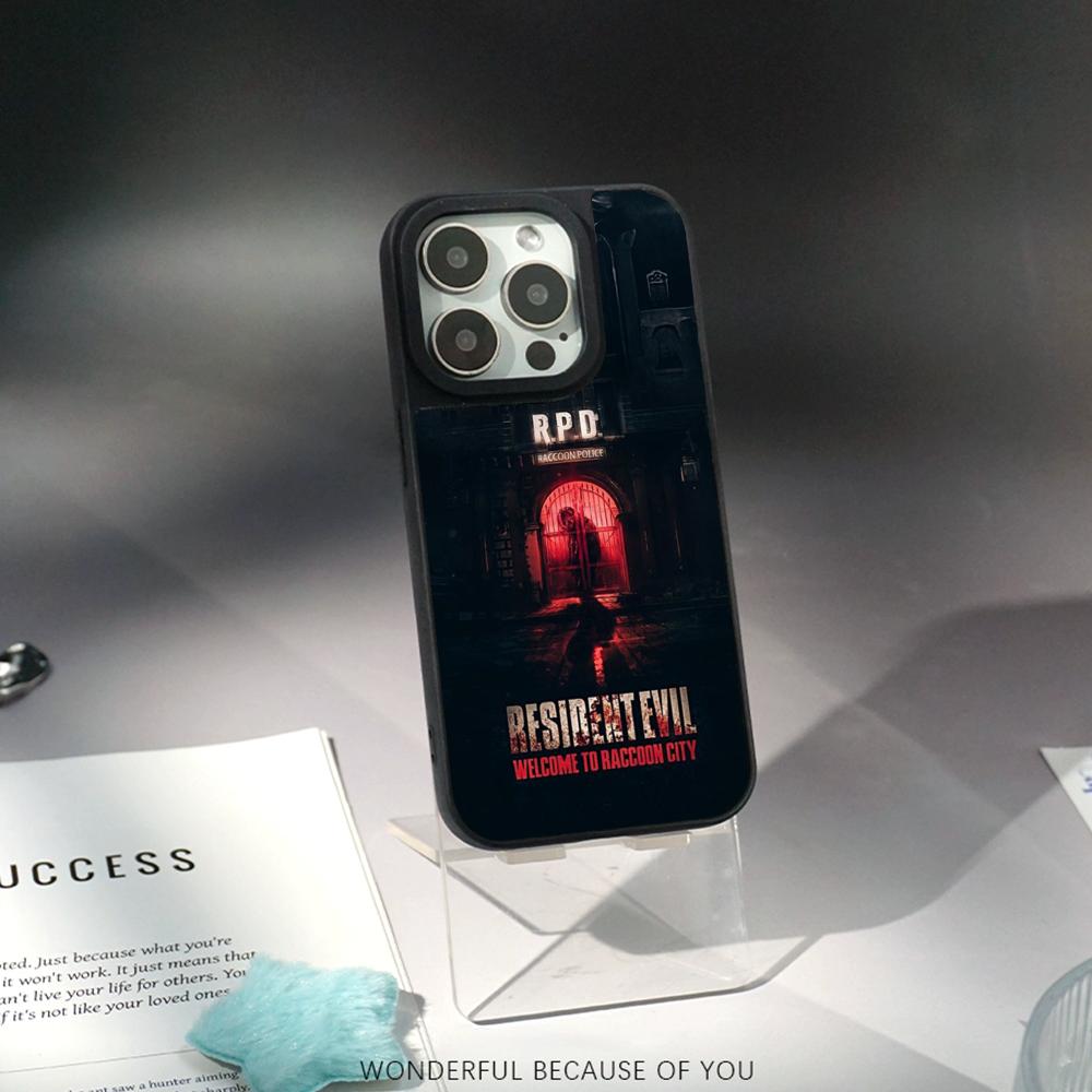 Классический Злой Зонт крутой дизайн узора Чехол для телефона для iPhone 17 16 15 14 13 12 Pro Max Овечья кожа Серебристый край Защитный чехол