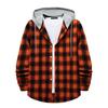Men's Plaid Shirt Hooded Button Sweatshirt Men's Casual Fashion Sweatshirt