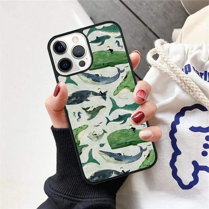 Милый Чехол для Телефона с Дельфином и Океаном Для iPhone 17 Air 15 16 Чехол 11 13 14 Pro Max 12 Plus Max Fundas
