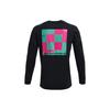 Crew Neck Pullover Casual Sports Plaid Long Sleeve T-Shirt Men Tops Black 1366475-001