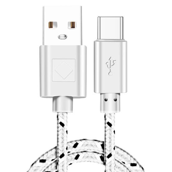 1M/2M 2-в-1 Быстрая Зарядка Многоцветный Плетеный Type-C USB Кабель Линия Данных Шнур