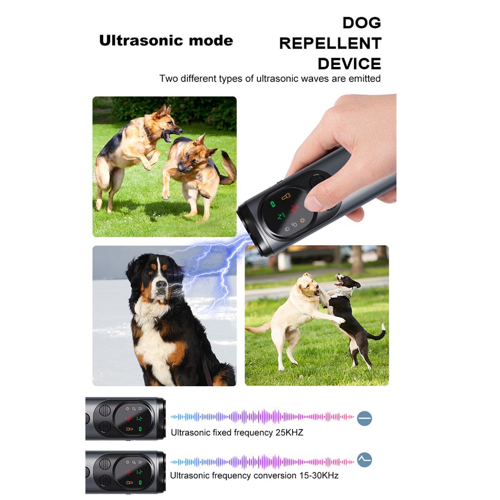 P10 Smart Ultra-sonic Dog Bark Control Devices 3-Heads Anti-Barking Devices Portable Dog Barking