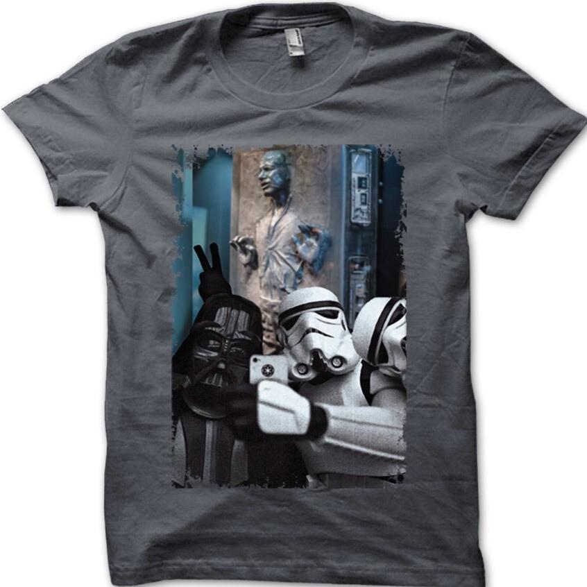 StormTrooper Darth Vader Selfie HAN SOLO frozen in carbonite cotton 100% Cotton T-shirt Mens Tees Top 9773