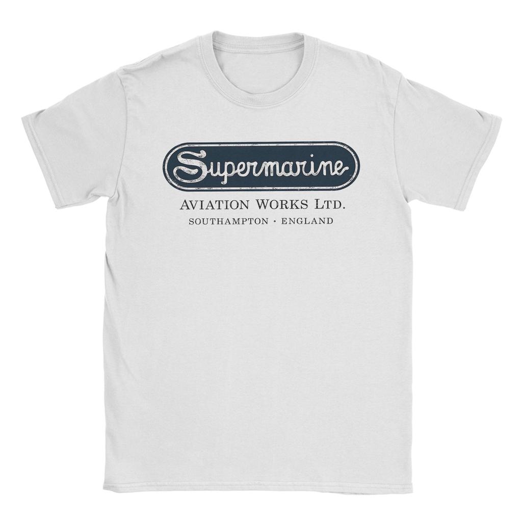 Supermarine Aviation Logo T Shirt Summer 100 Cotton T Shirts For Men Design Tee Shirt Short Sleeve Aesthetic Tees