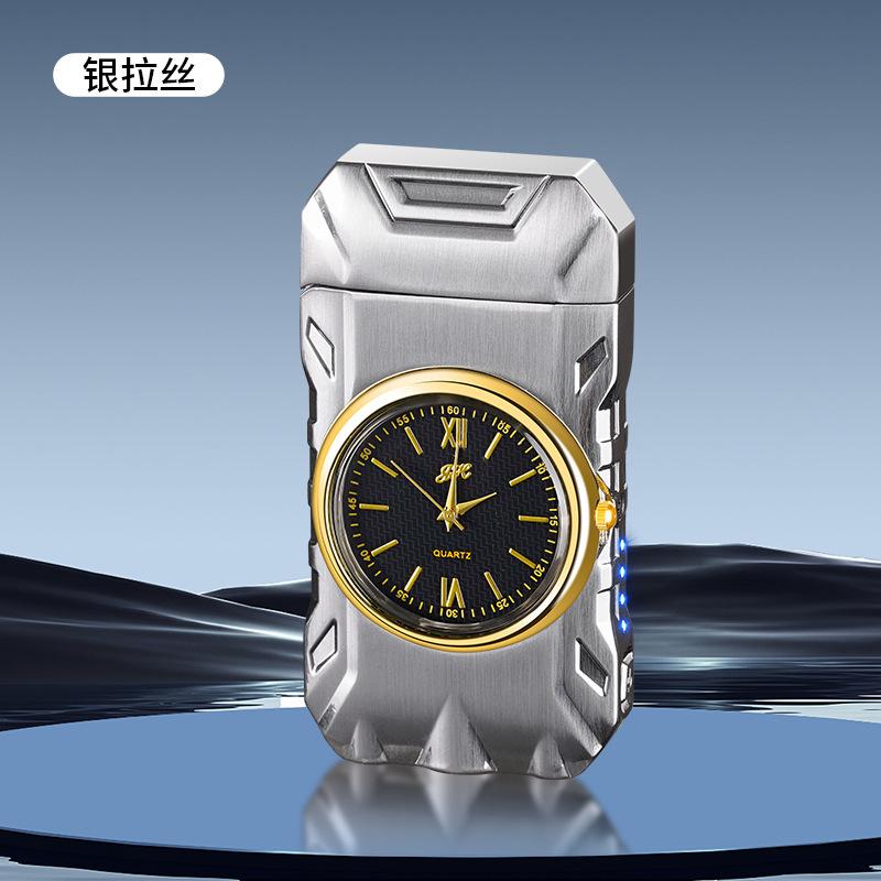 Mecha small rechargeable lighter outdoor portable convenient multi-function watch lighter laser lettering