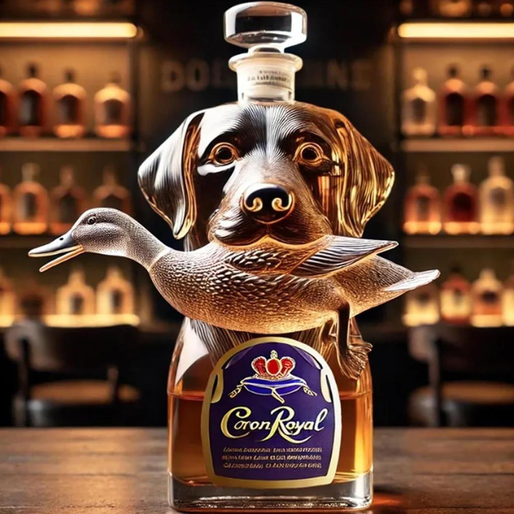 Funny French Bulldog Whiskey Bottle, Humor Novelty Decanter, Creative Gift, 250ml Clear Glass