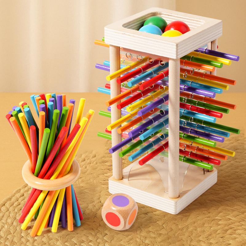 Parent Child Interactive Wooden Stick Children'S Two Person Battle Spatial Thinking Training Puzzle Toy
