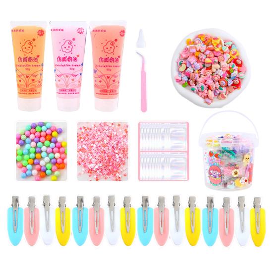 1 комплект, заколка для волос, материал «сделай сам», крем с имитацией мультфильма, быстросохнущий клей, шлейф, креативные блестки