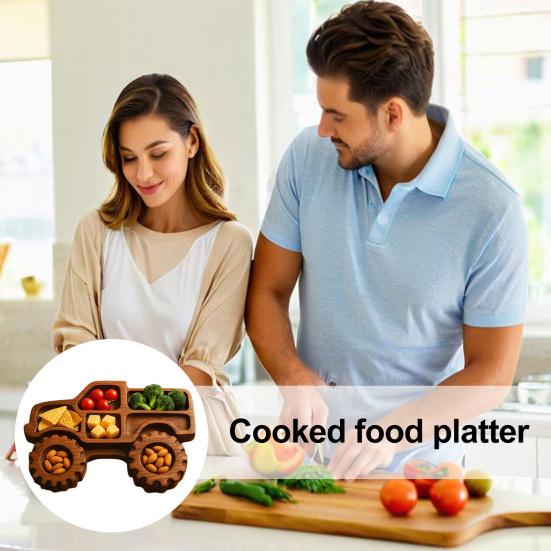 Деревянный сервировочный поднос Поднос для закусок в виде транспортного средства Поднос для печенья Поднос для холодных закусок, сыров, фруктов, орехов Веселый поднос для вечеринок