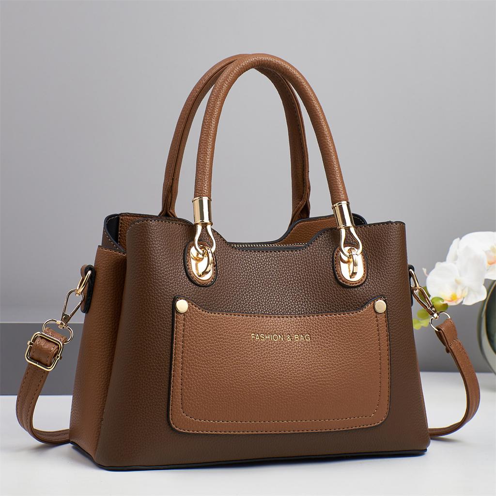 Новая сумка с многослойным дизайном, контрастной расцветкой, большой вместимости, простая наплечная сумка высокой ценности, многофункциональная сумка через плечо, модная