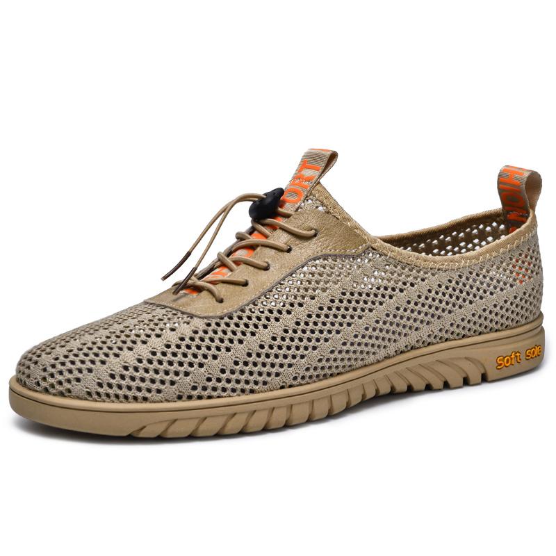 Брендовая мужская повседневная летняя обувь 2024 года, легкая повседневная кожаная обувь для мужчин, удобная для мужчин, обувь для вождения, открытая мужская обувь