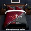 Wales Rugby Design Bed Bedding Set 1 Duvet Cover + 2 Pillowcases Soft Breathable Household Bed Linens