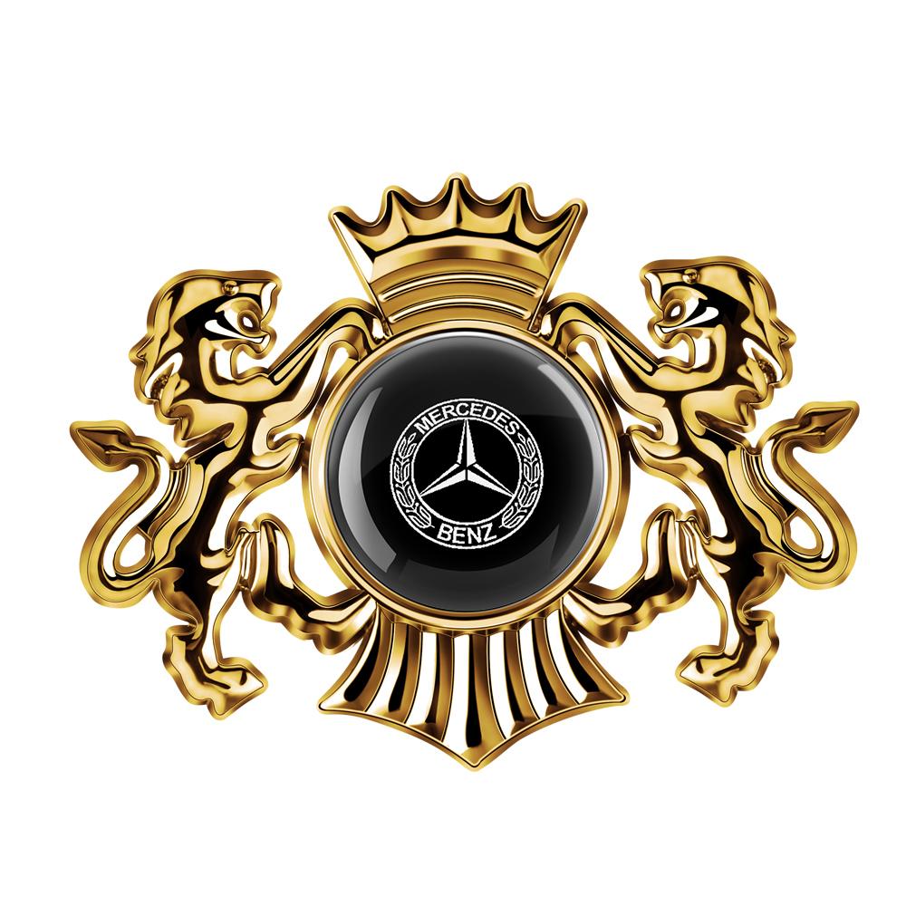 New 3D Crown Lion Car Fender Metal Emblem Badge Decoration Stickers For Mercedes Benz AMG W202 W203 W204 W205 W211 W212 W169 GLC
