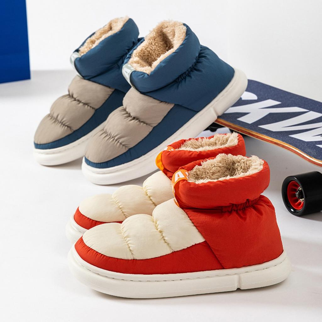 Medium High Top, Down and Cotton Shoes, Contrasting Colors, Men's and Women's, Couple's Styles, External Shoes, Warm Shoes, Plush Shoes