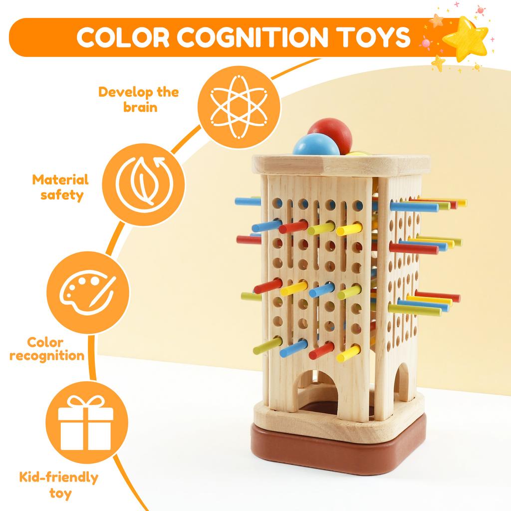 3in1 Interactive Montessori Board Game Colorful Wood Stick Dice Game Educational Fine Motor Skill Toy for Children Boy and Girls