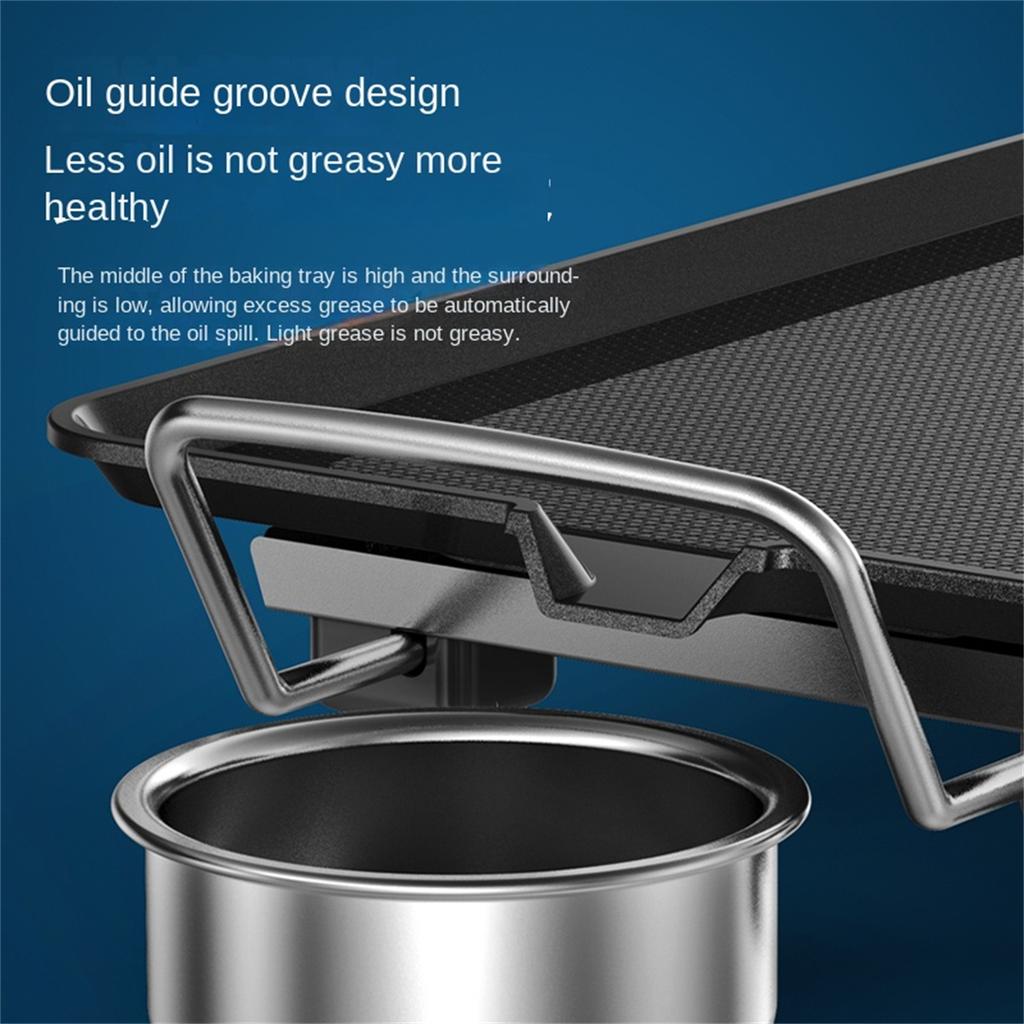 Электрический гриль Aoran с антипригарным покрытием, бездымный гриль, регулируемая температура на 5 уровнях, бытовой электрический гриль для приготовления пищи