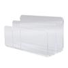 Mail Sorter Transparent Acrylic Multifunctional 2 Compartments Desktop Letter Holder with Anti Slip Base for Envelope