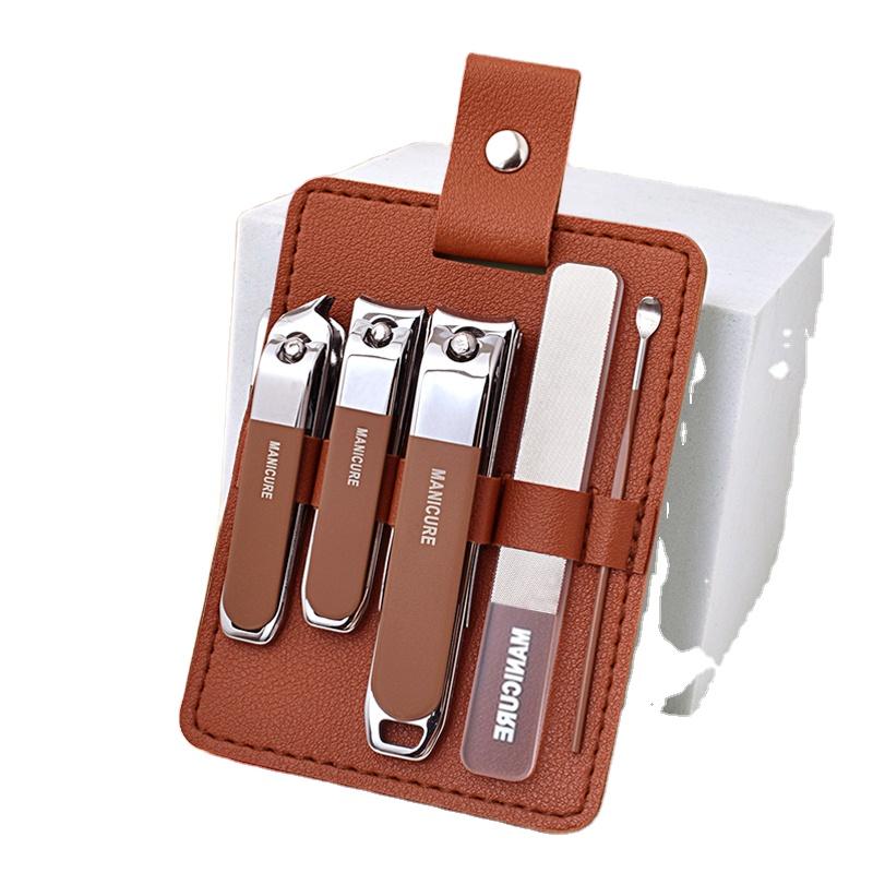 Professional Durable Cuticle Tools Stainless Steel 5-Piece Manicure Set Nail Clipper Pedicure Tools Set