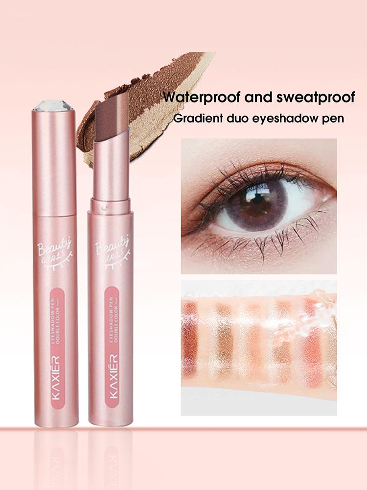 Waterproof Double Eye Shadow Stick - Gradient, Sweat-proof, and Smudge-proof Makeup Tool for Easy and Long-lasting