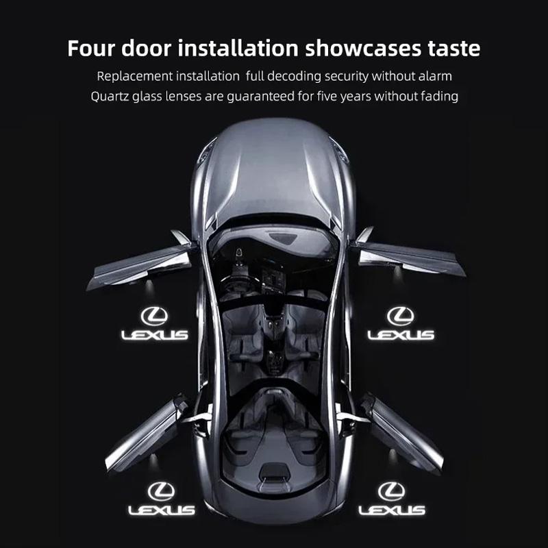 Car Stickers HD Car Door Lamp Projector Car Badge Welcome Light For Lexus F SPORT RX330 IS250 Ct200h ES300h RX350 IS300h RX450h