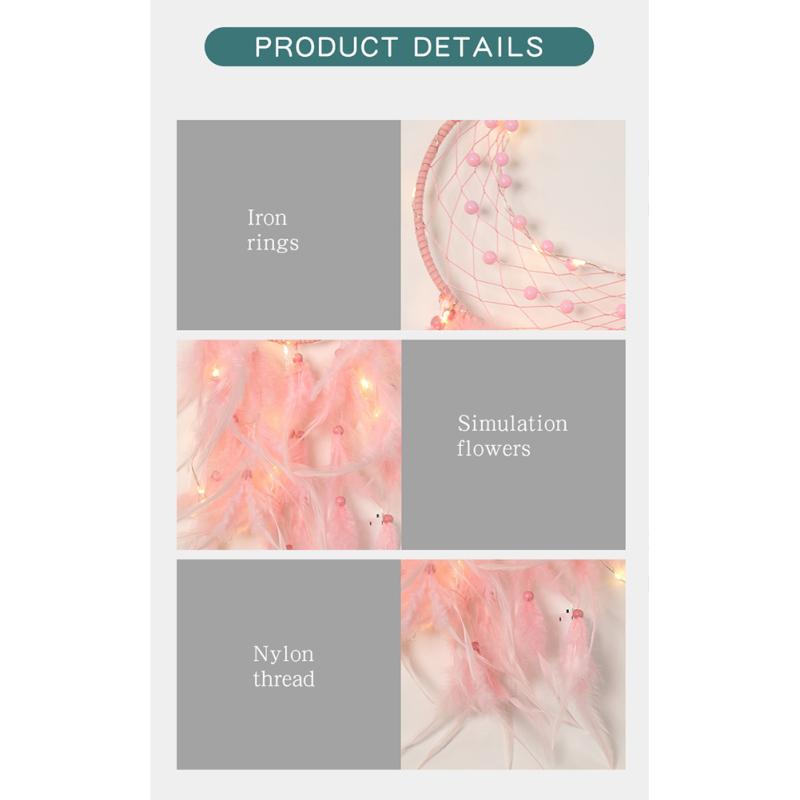 Горячий! Настенный декор Ловец снов Подвесной светильник Перо Ручная работа Лунное украшение