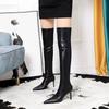 Autumn and Winter Footwear Simple Pointed Thin High Heel Elastic Female Sexy Long Tube Knee Boots