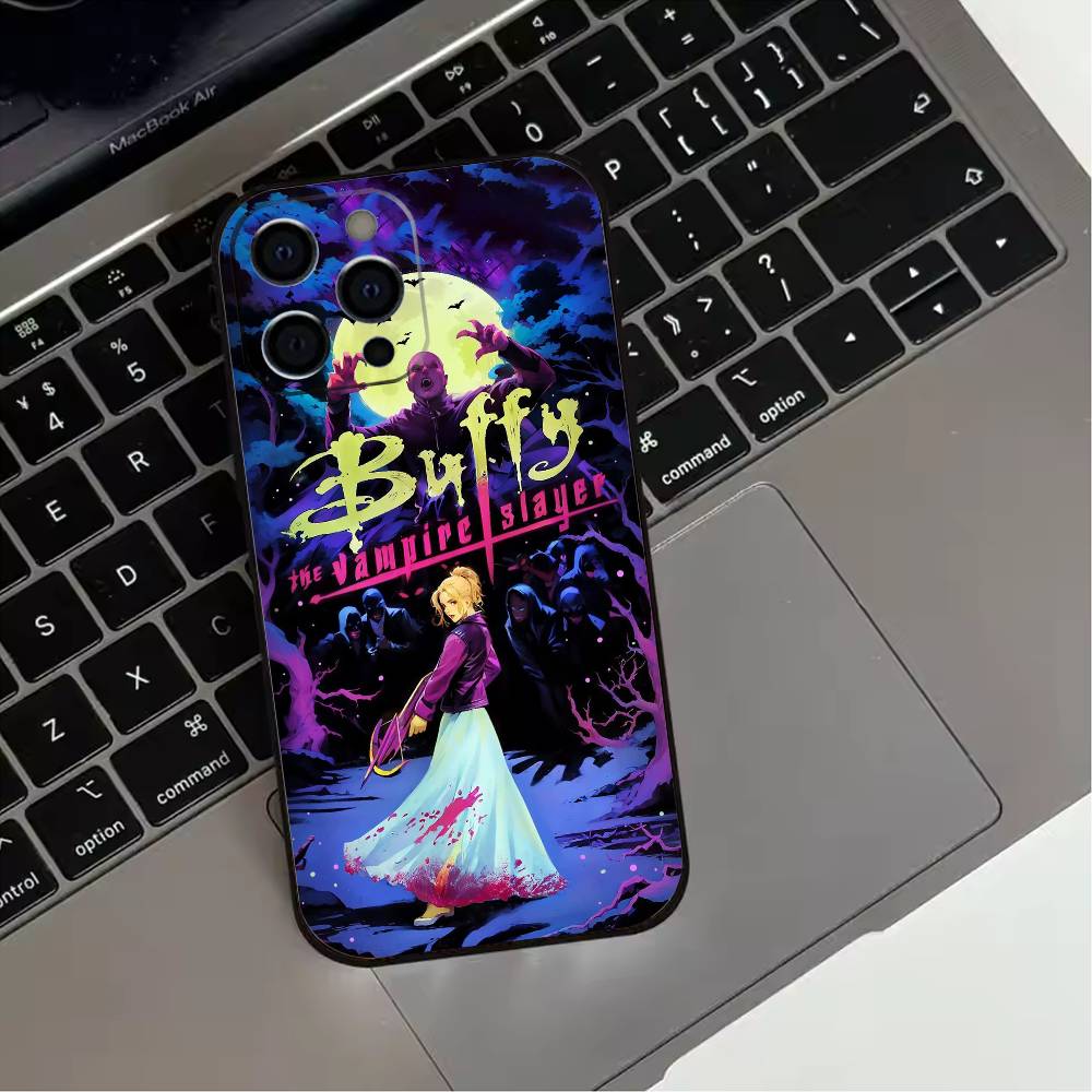 B-Buffy the Vampire Slayer Phone Case For iPhone 17,16,15,14,13,12,11 Plus,Pro Max,XS,Soft Silicone Black Cover