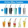 Stainless Steel Straws for 20 oz YETI Tumbler, 4 Pcs Metal Straws Reble with Silicone Tip for 20 oz Stanley Cup and 16 oz Glass Cups(Color 1)