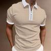 Новая мужская цветная футболка с коротким рукавом и лацканами, мужская трендовая рубашка-поло