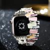 Дофаминовый ремешок для Apple Watch 9 8 7 6 5 4 SE UItra 2 Геометрический женский металлический эластичный браслет для iWatch 42 мм 40 38 41 49 45 44 мм