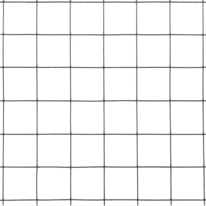 VidaXL Metal Mesh Steel PVC Coating 25x0.5 M Square Grey Garden Fence 143653