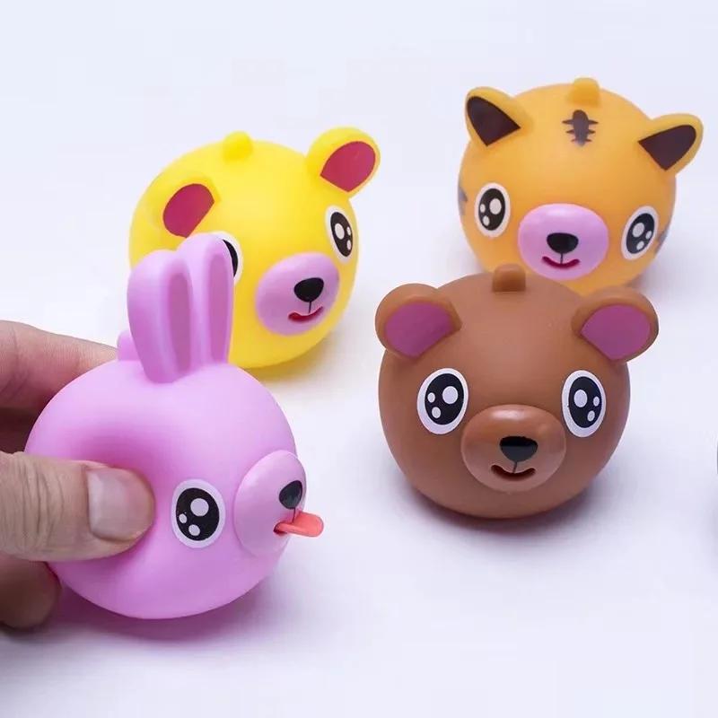 Talking Animal Baby Toys Jabber Ball Tongue Out Stress Relieve Soft Cute Tiger Pig Dog Ball Great Gifts for Kids Adult Baby Toy