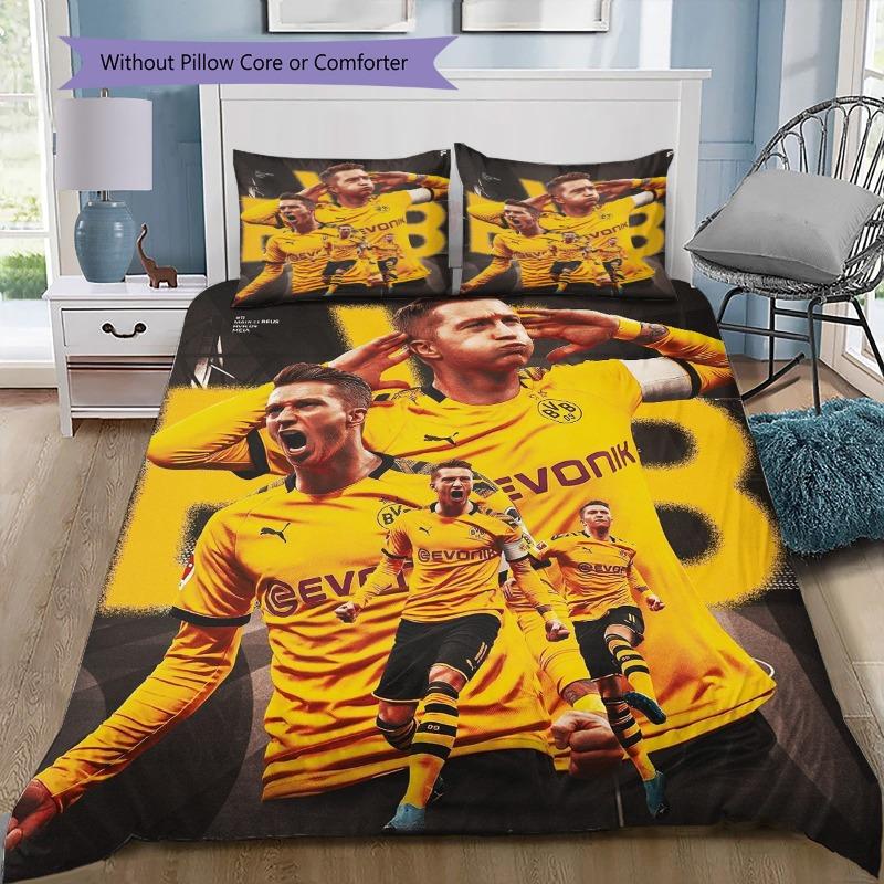 Borussia Dortmund Football Players Collage Print 3‑Pieces Duvet Cover Set Soccer Bedding Without Pillow Core Comforter Sports Fan Decor