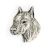 American Staffordshire Terrier, Amstaff I  - Silver-plated dog brooch, elegant pin, jacket lapel decoration by Art-Dog brand