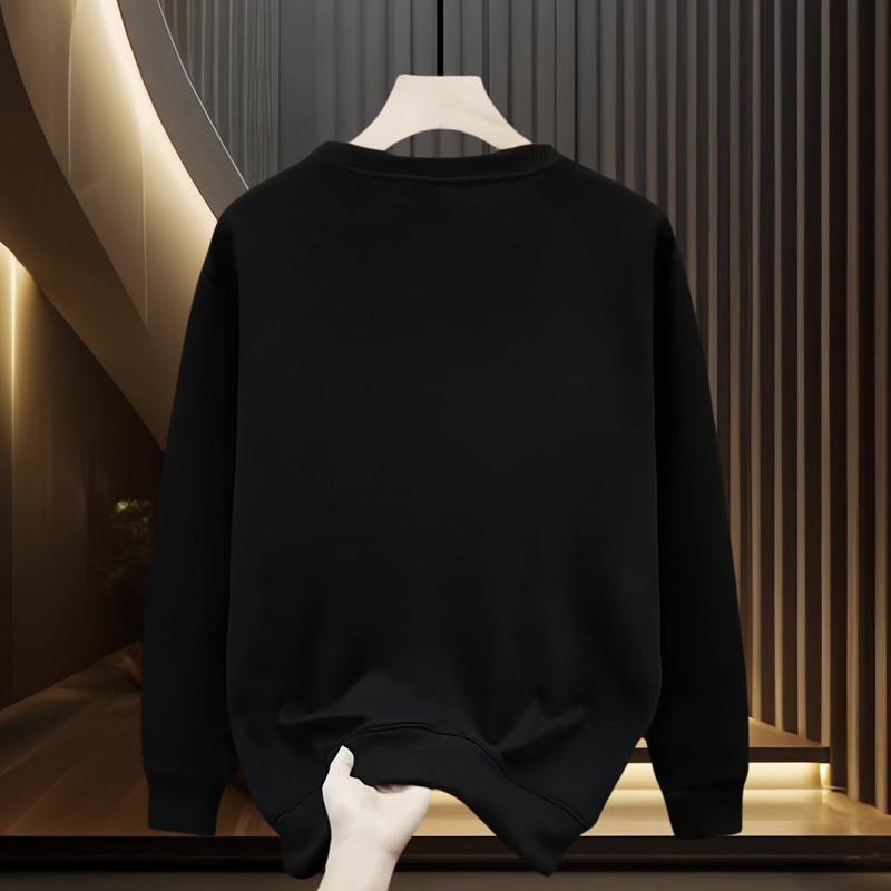 Европейский тренд 2024 Мужская толстовка с принтом букв, приталенная