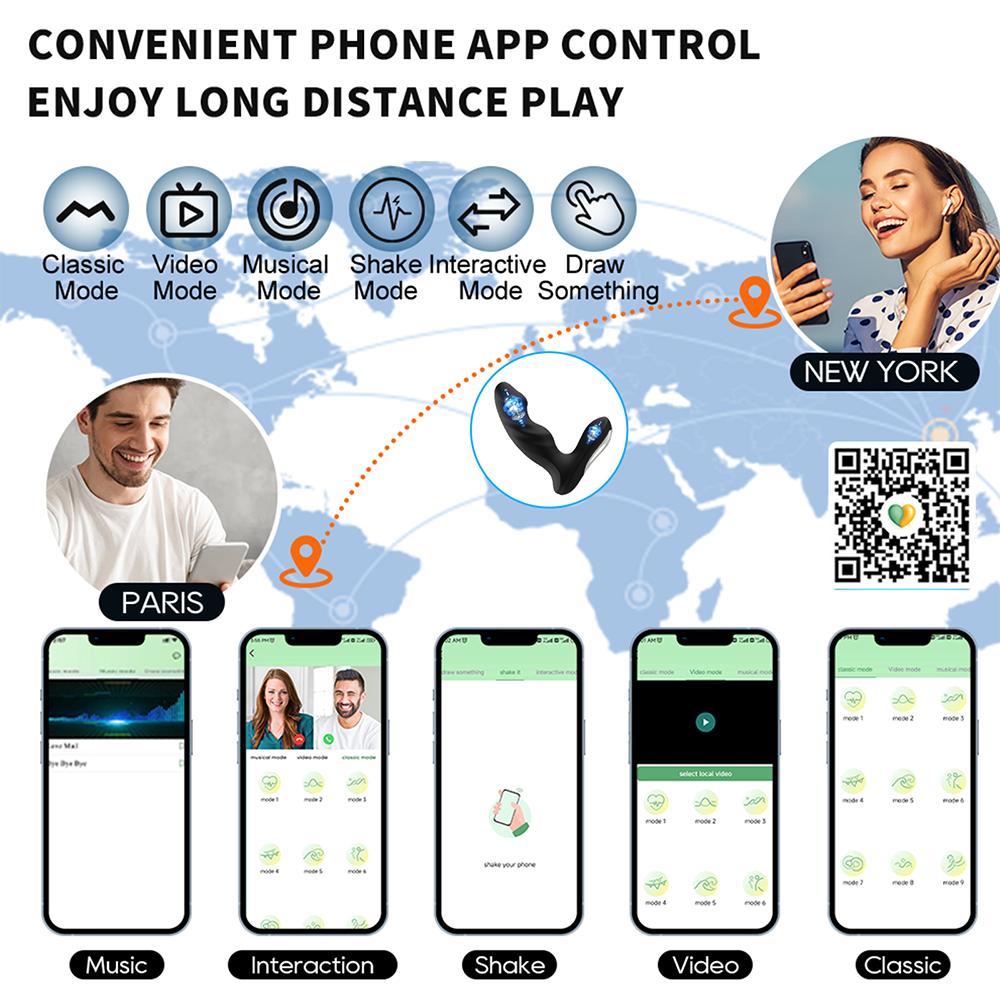 Мужской массажер простаты анальная пробка вибратор для мужчин управление через приложение двойной вибрирующий анальный плаг стимулятор промежности секс-игрушка для пар