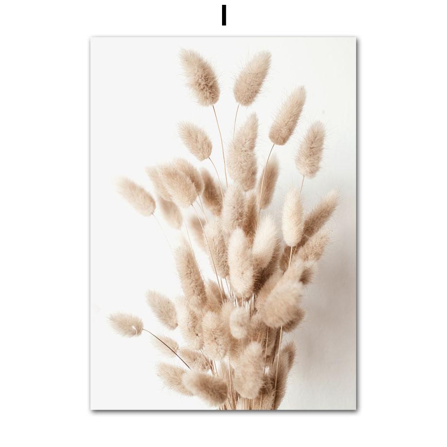 Бежевый кролик хвост трава тростник цветок лист скандинавские постеры и принты холст картины настенные художественные картины гостиная домашний декор