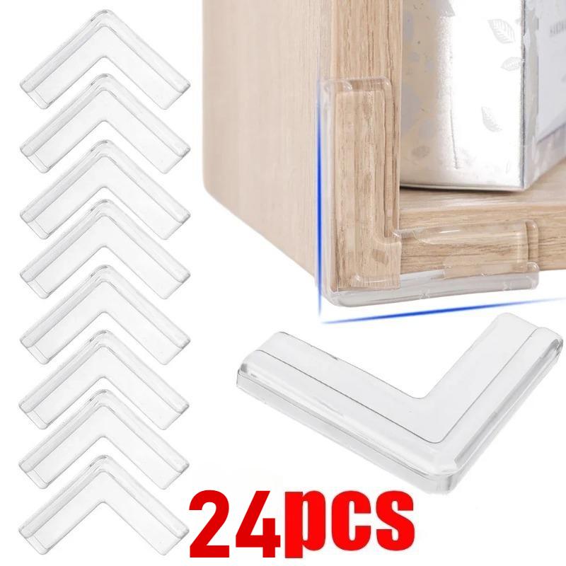 1/24pcs Baby Safety Anti Collision Angle Protector Table Corner Edge Protection Cover Transparent Window Right Angle Crash Pads