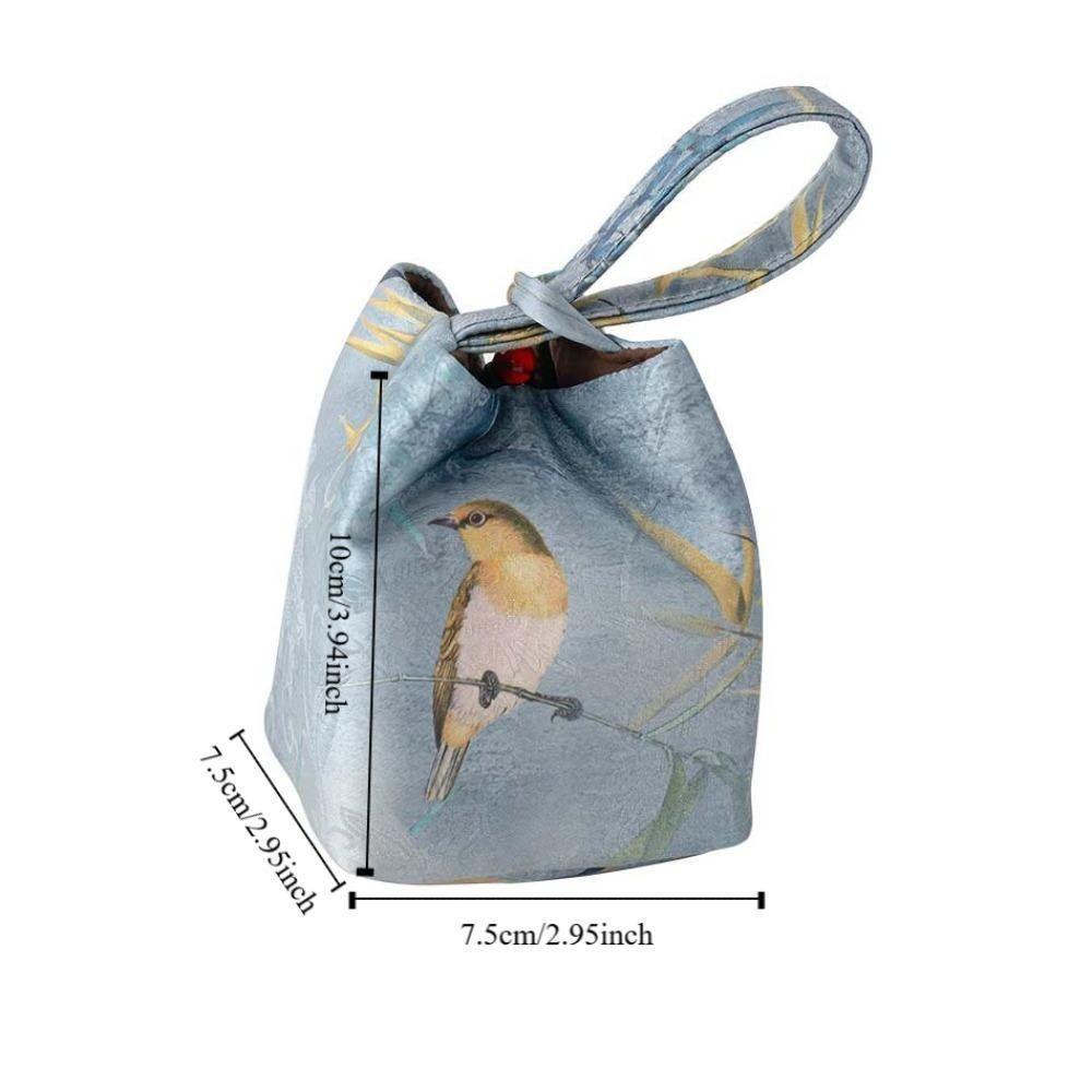 Вышитая сумка для хранения чайных чашек, утолщенная сумка, переносная сумка для чайных чашек из ткани с завязками