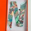 Korean Style Botanical Jungle Horse Print Twill Silk Scarf Women's Long Strip Ribbon Hair Band Neck Tie Accessories