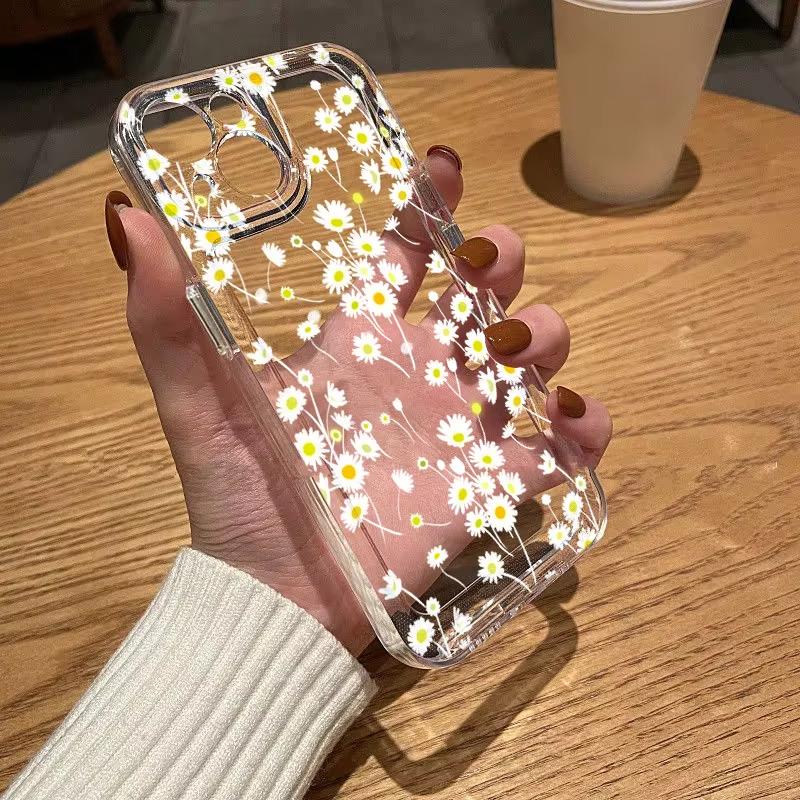 Cute Little Daisy Flowers Clear Phone Case For Xiaomi Mi Poco X6Pro X6 X7 X5 Pro Mi Poco F7 Pro F6 F5 Silicone Cover