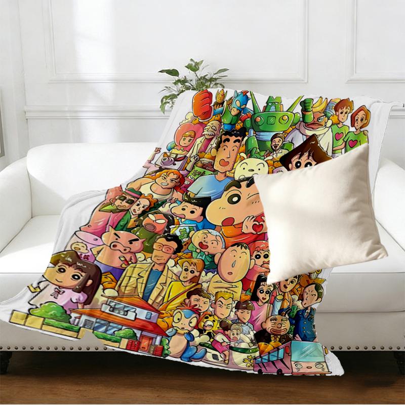 Crayon Shin Print Blanket - Soft & Comfortable, for Bedroom, Travel, Sofa, Home Decoration - Birthday Christmas Gift for Friend