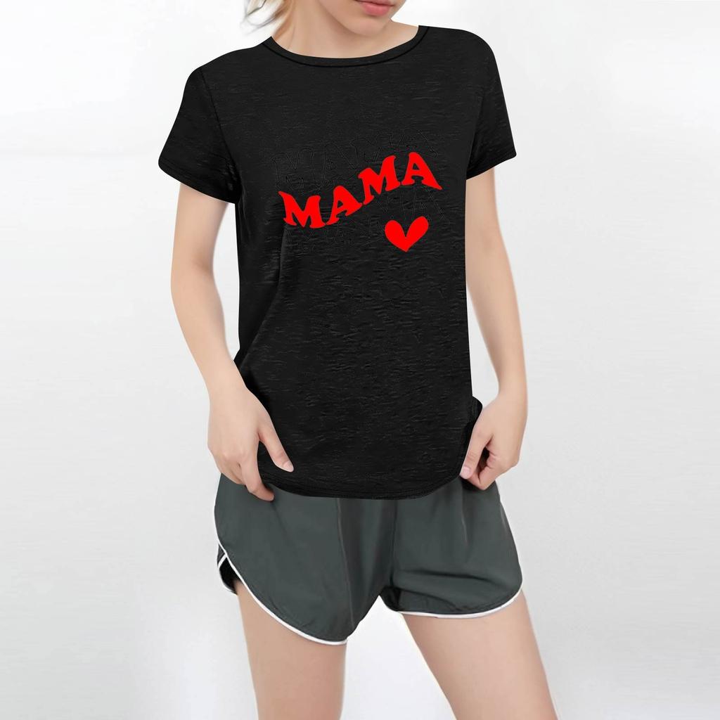 Женская повседневная футболка с круглым вырезом и короткими рукавами с принтом