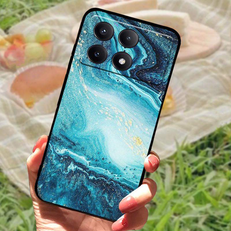For Xiaomi Poco X6 Case Cover Poco X 6 X6 Pro 5G Silicone Soft Marble Black Bumper Funda Coque for Xiaomi Poco X6 Pro Protective