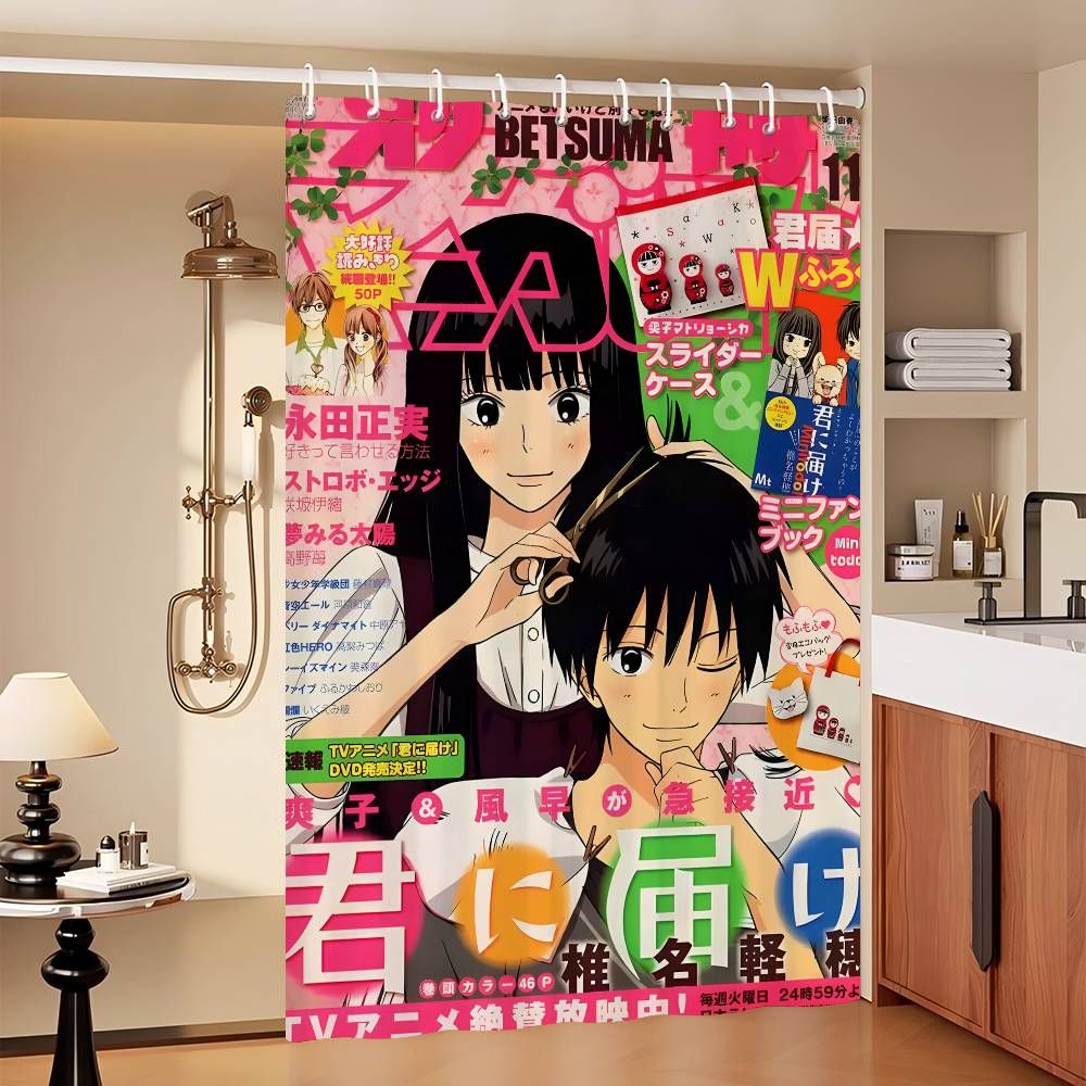 Kimi Ni Todoke Anime Anime 1Pc Printed Shower Curtain Waterproof Washable With 12 Hooks Bathroom Shower Home Use